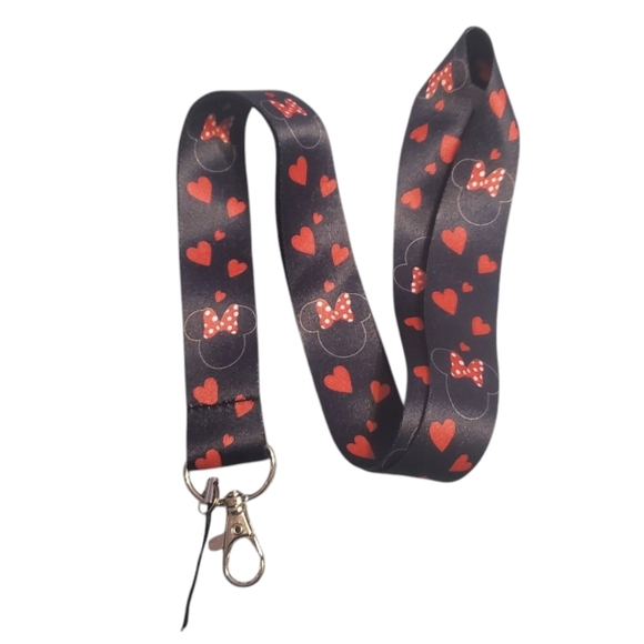 New Disney Minnie Mouse Hearts Pins Lanyard Kids Adults Disney Parks - Picture 1 of 3